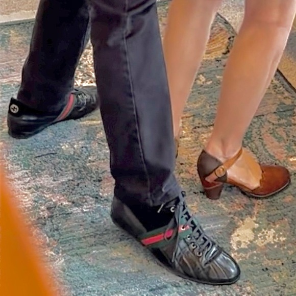 Gucci10 fits 11.5-12 Gatsby GG Leather Racing Stripes + Sporty Suede Accents - Picture 1 of 16
